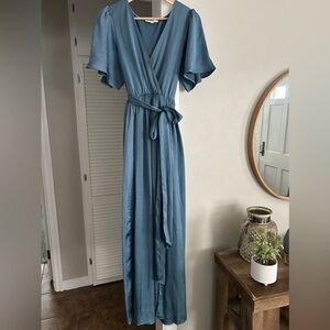 Baltic Born Blue Sicily Satin Maxi Dress